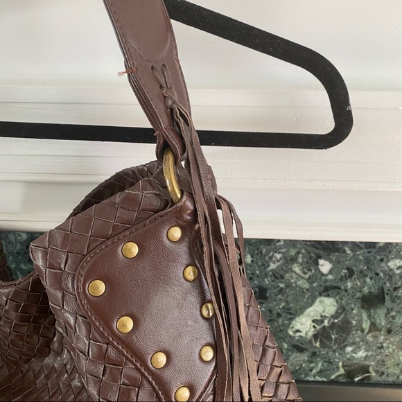 Helen Kaminski Woven Brown Leather Bag with Fringe - Picture 2 of 12